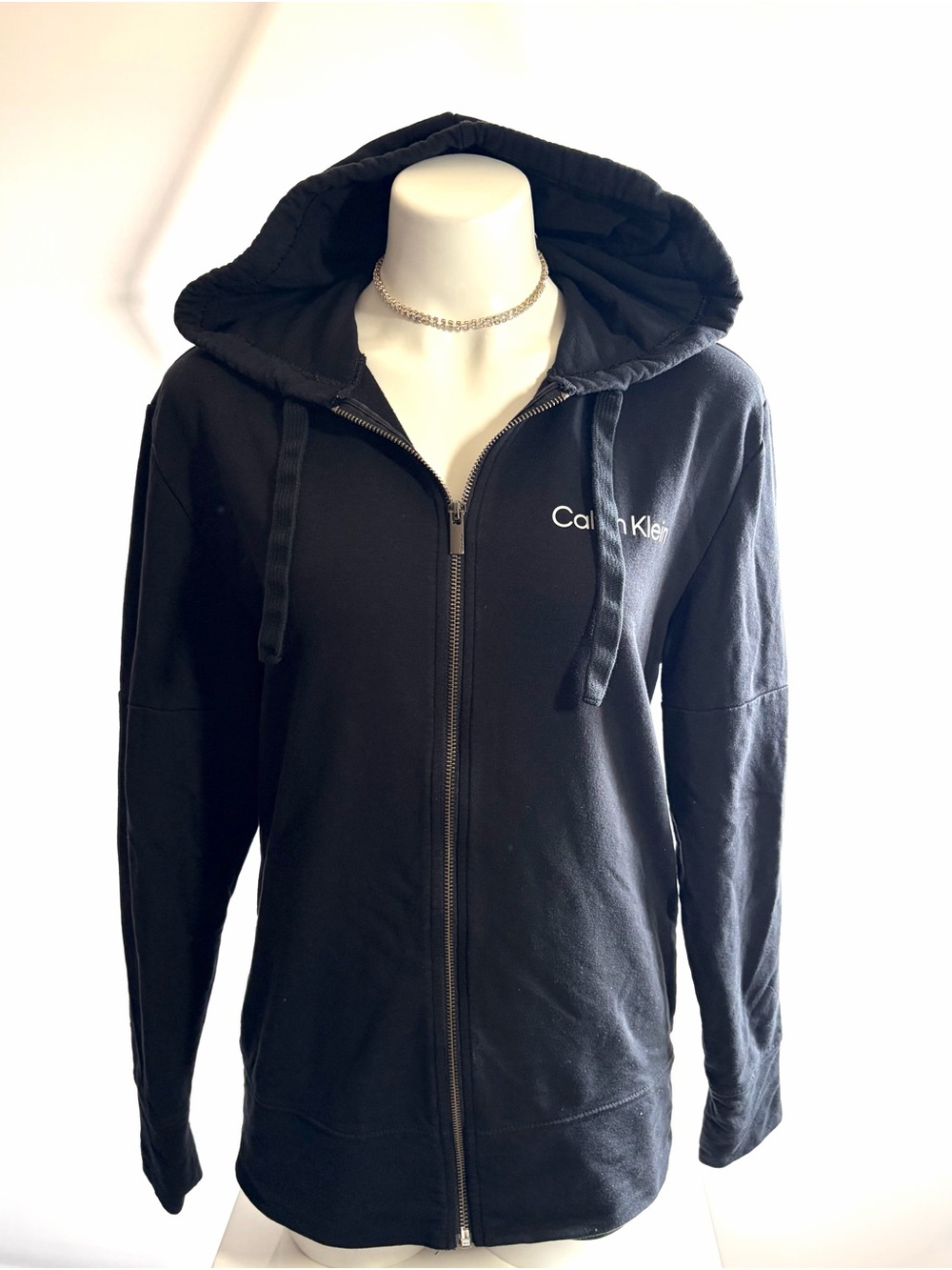 Calvin Klein Black Full-Zip Hooded Sweatshirt